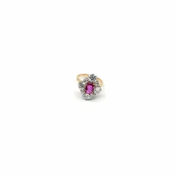 Bague saphir rose et diamants