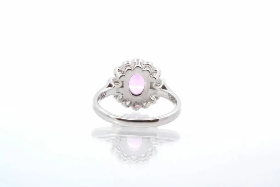 Bague saphir rose et diamants