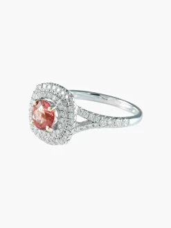Bague Saphir rose et Diamants
