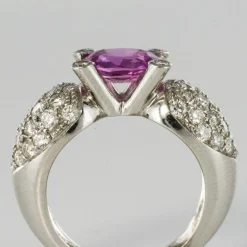 Bague Saphir rose et Diamants