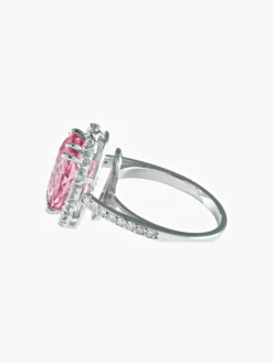 Bague saphir rose ovale diamants