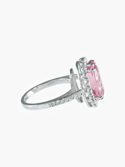 Bague saphir rose ovale diamants