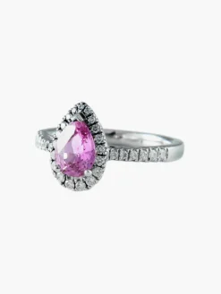 Bague Saphir rose taille poire