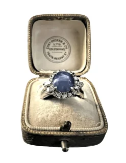 Bague Saphir étoilé Diamants