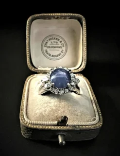 Bague Saphir étoilé Diamants