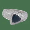 Bague Saphir Trillion Diamants