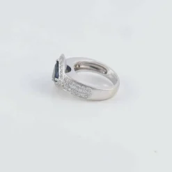 Bague Saphir Trillion Diamants