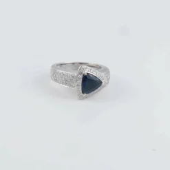 Bague Saphir Trillion Diamants