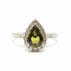 Bague Saphir vert & Diamants