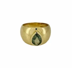 Bague saphir vert taille poire