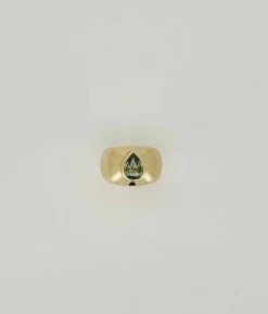 Bague saphir vert taille poire