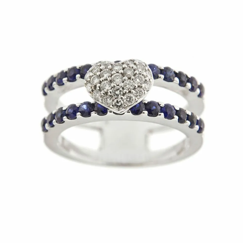 Bague saphirs diamants
