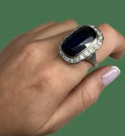 BAGUE SAPHIRS DIAMANTS