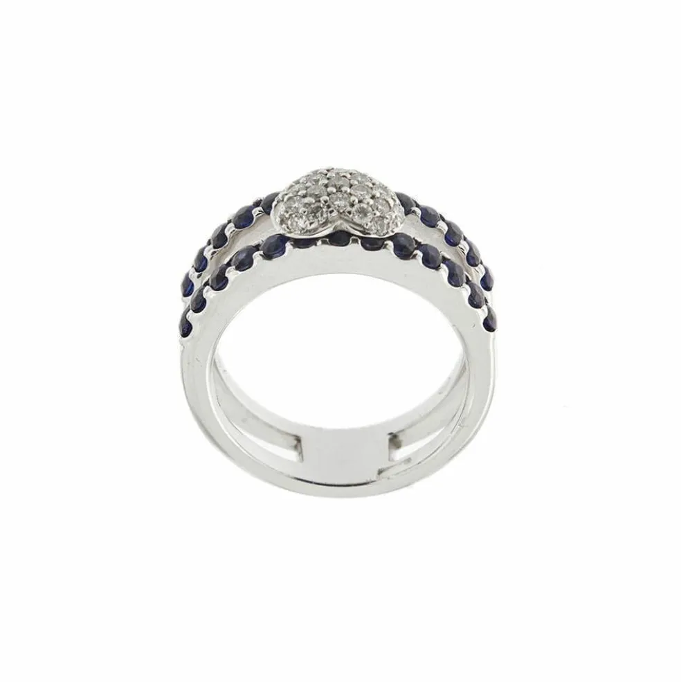 Bague saphirs diamants