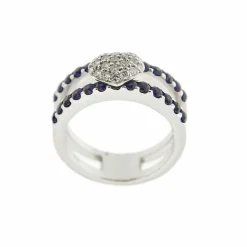 Bague saphirs diamants