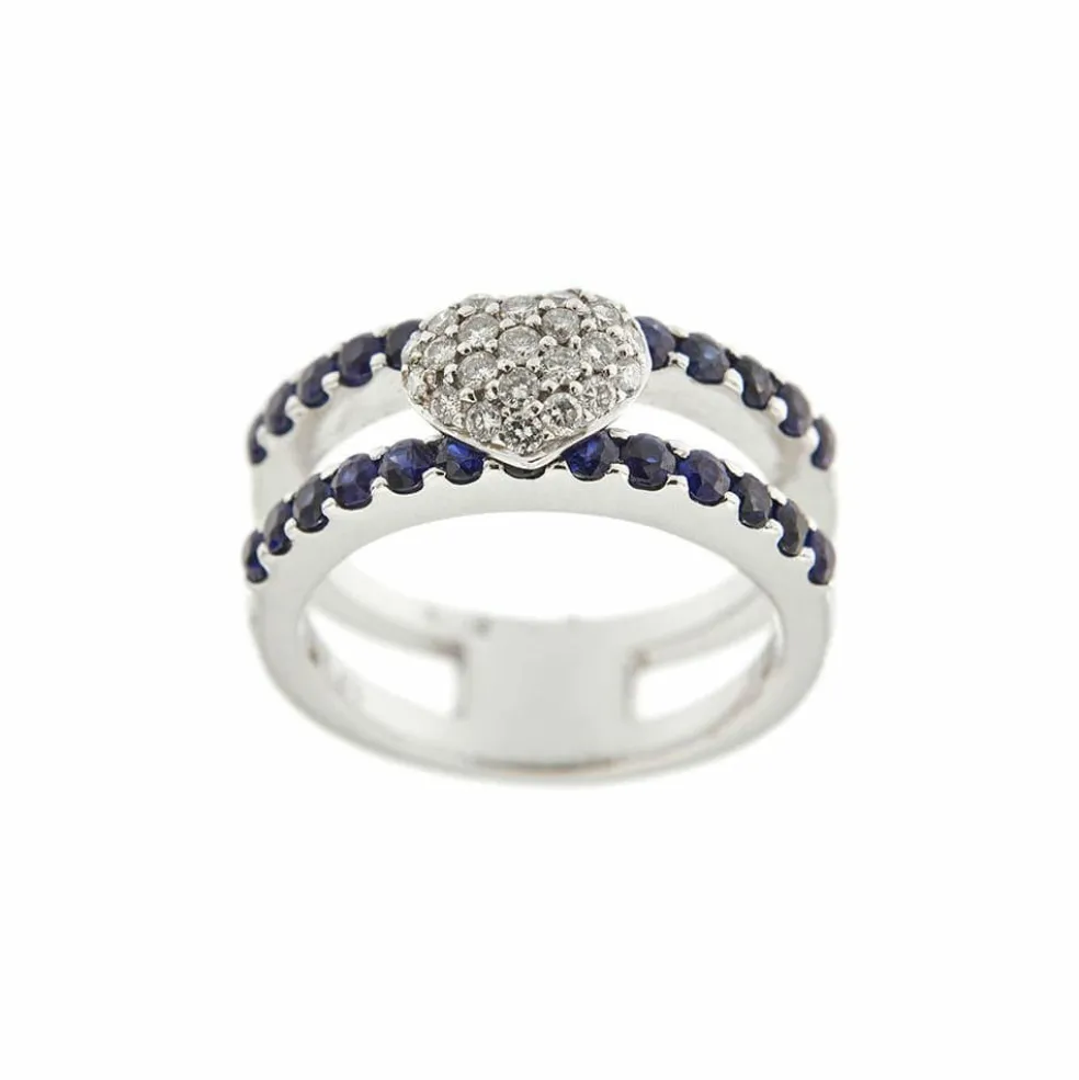 Bague saphirs diamants
