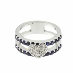 Bague saphirs diamants