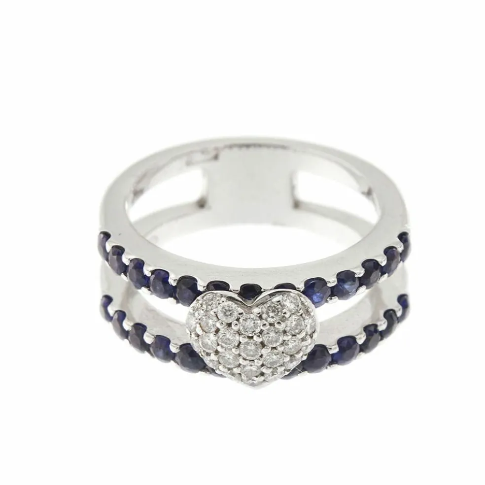 Bague saphirs diamants