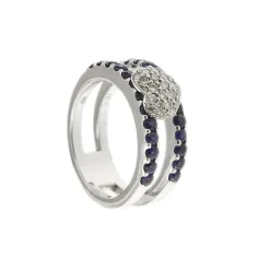 Bague saphirs diamants