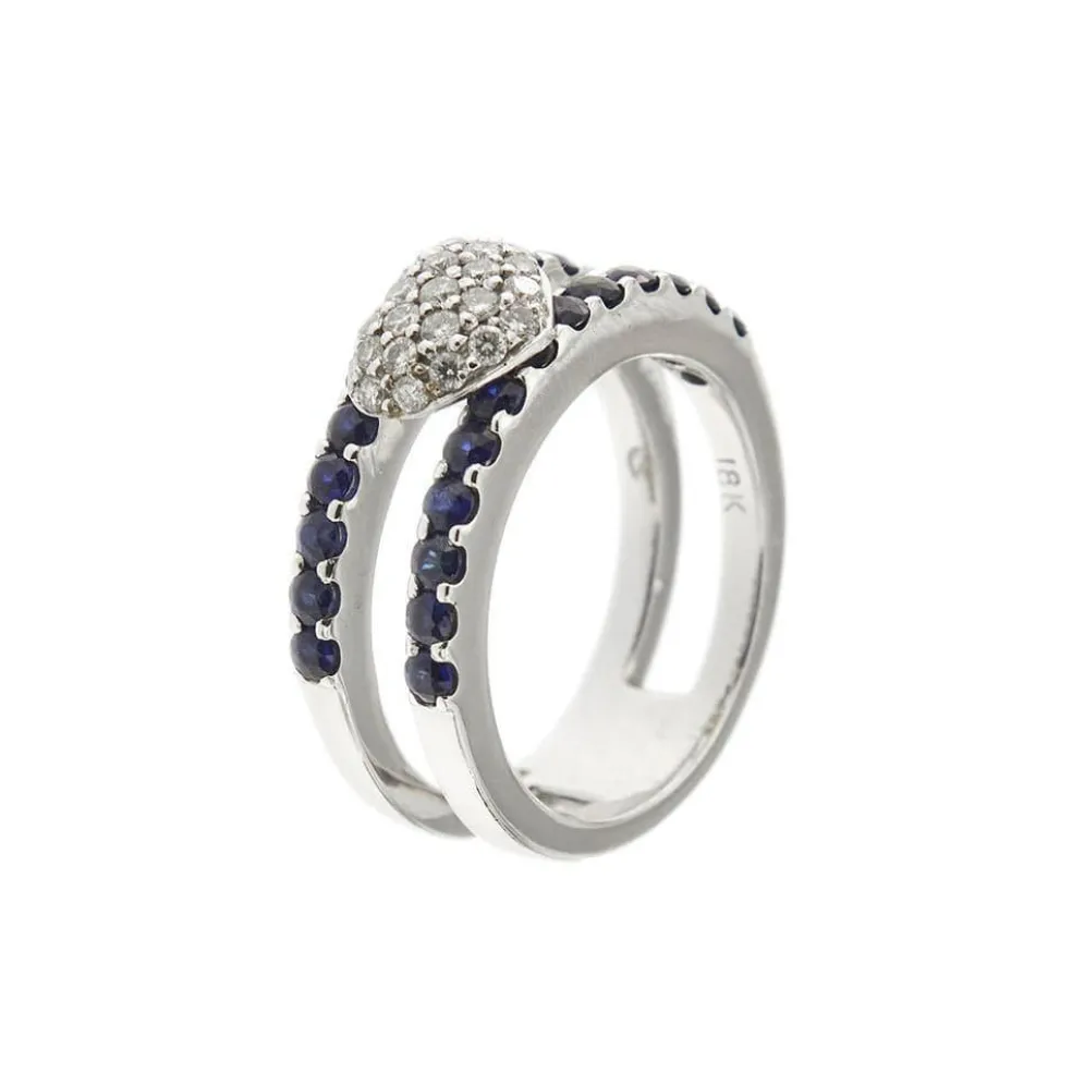 Bague saphirs diamants