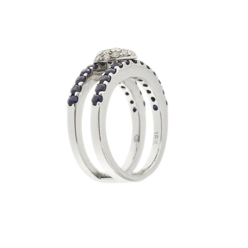 Bague saphirs diamants