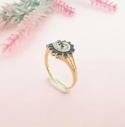 Bague saphirs diamants or