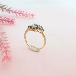 Bague saphirs diamants or