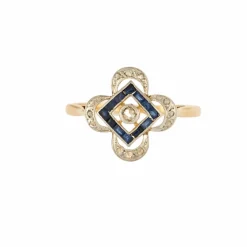 Bague saphirs et diamants