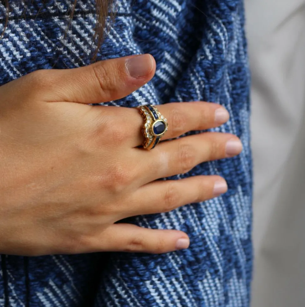 Bague Saphirs Et Diamants