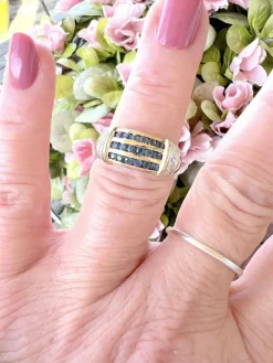 Bague Saphirs et Diamants Or