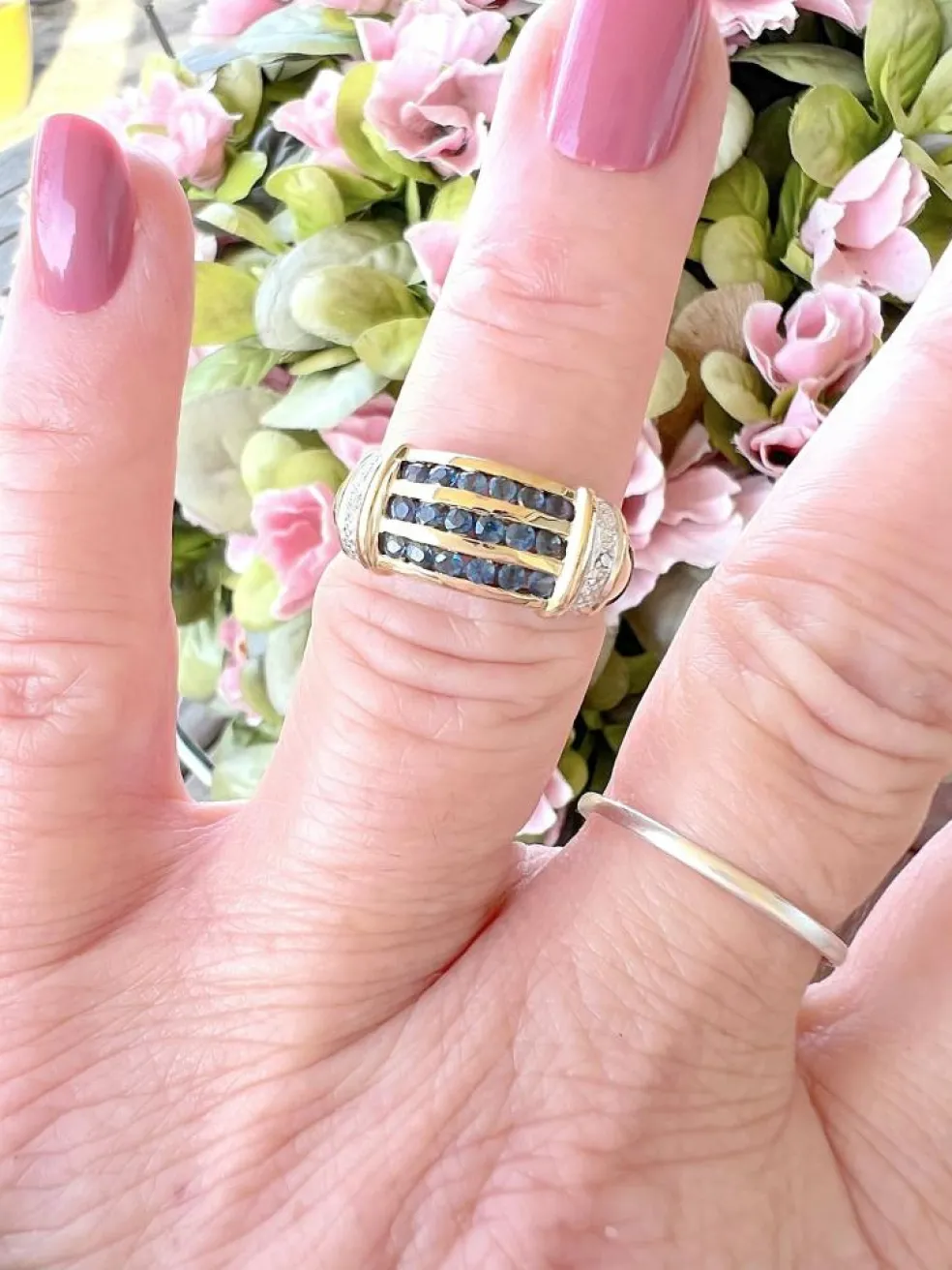 Bague Saphirs et Diamants Or