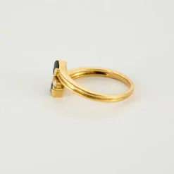 Bague saphirs et diamants brillants or jaune