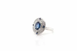 Bague saphirs et diamants en or blanc 18k