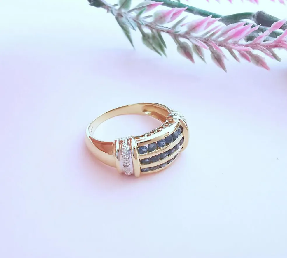 Bague Saphirs et Diamants Or