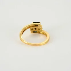 Bague saphirs et diamants brillants or jaune