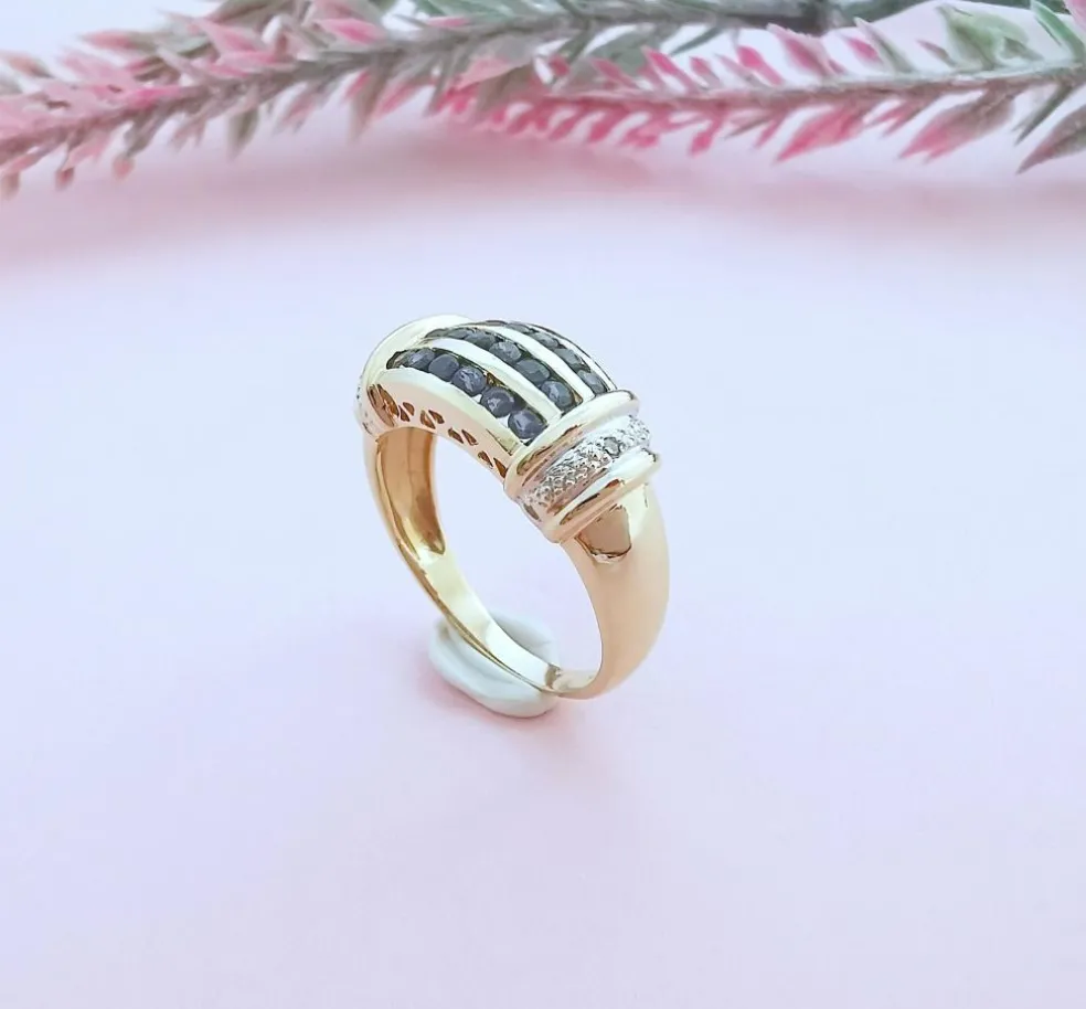 Bague Saphirs et Diamants Or