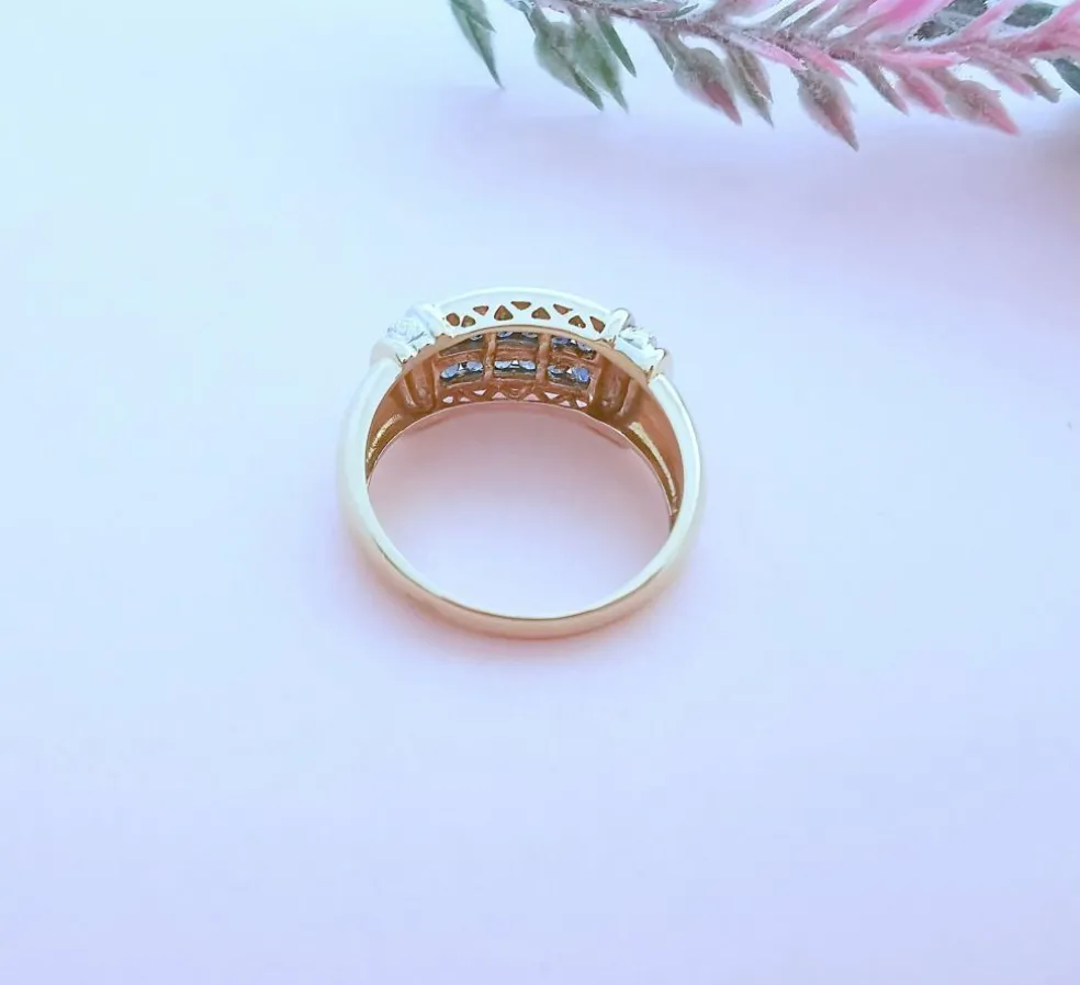 Bague Saphirs et Diamants Or
