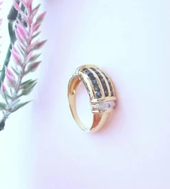 Bague Saphirs et Diamants Or