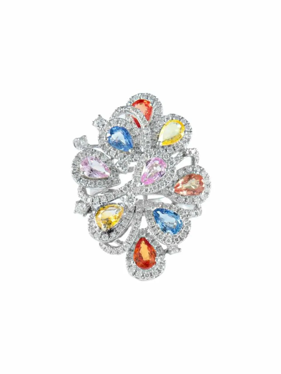 Bague Saphirs multicolores