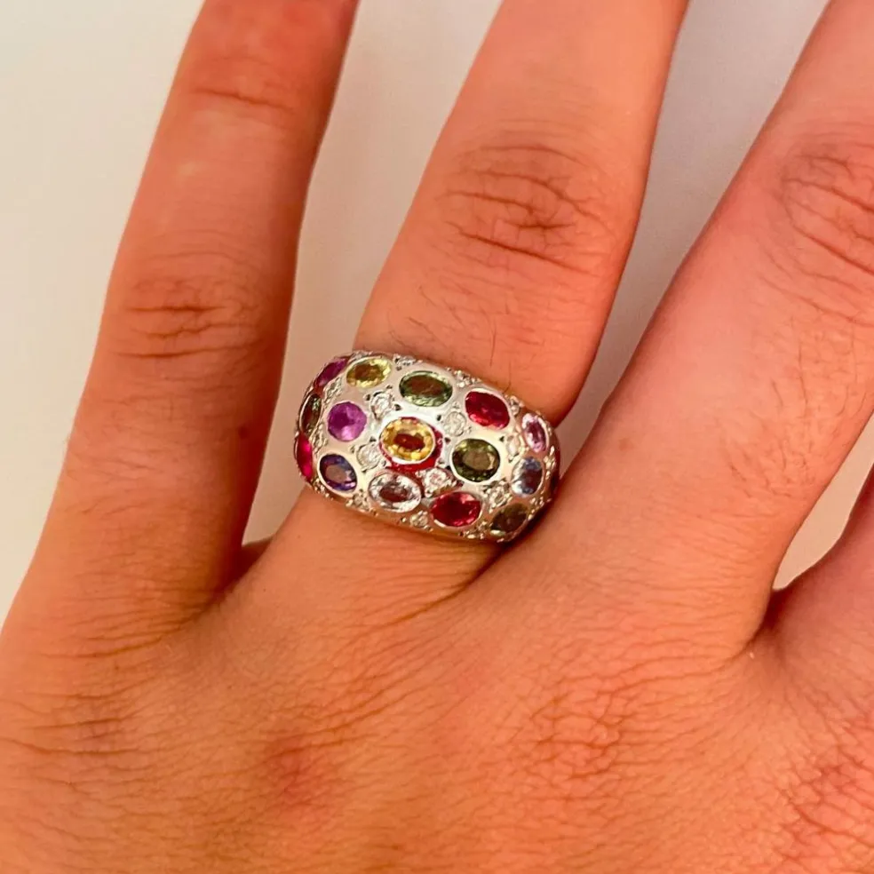 Bague Saphirs Multicolores