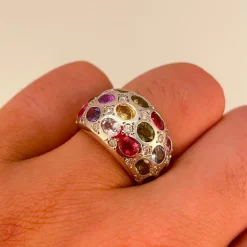 Bague Saphirs Multicolores