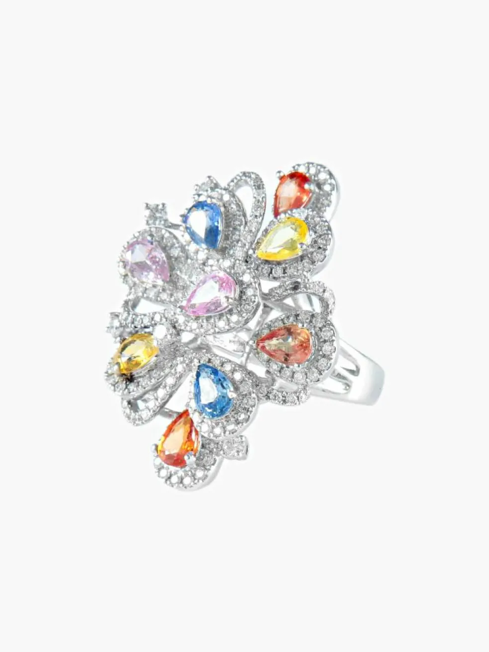 Bague Saphirs multicolores