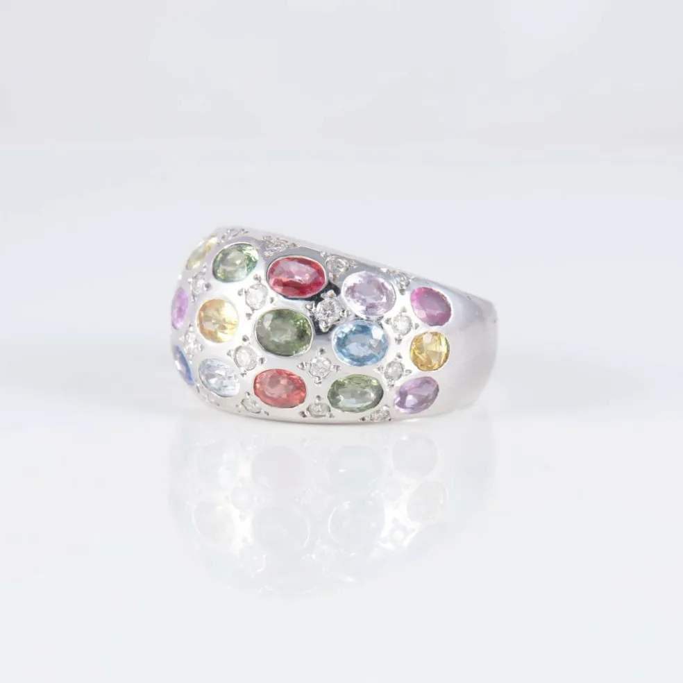 Bague Saphirs Multicolores