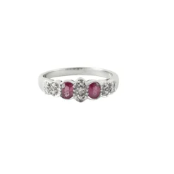Bague Saphirs roses et éclats de diamants