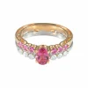Bague Saphirs roses et Diamants