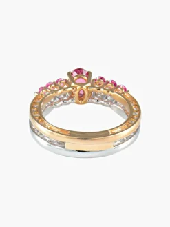 Bague Saphirs roses et Diamants