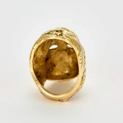 Bague sculpturale à motif de femme en or jaune