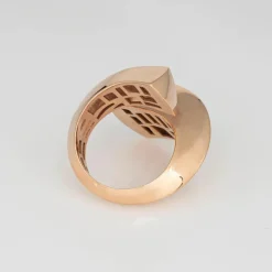Bague sculpturale Bypass Estate 18k Or Rose Large Cocktail Band Bijoux