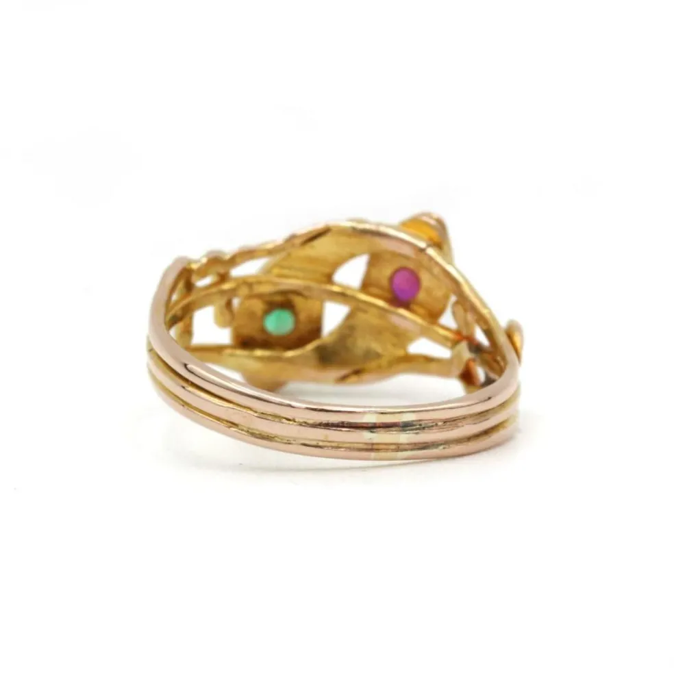 Bague Serpent - Or, Diamants, Rubis & Emeraude