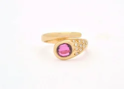 Bague serpent avec rubis et diamants